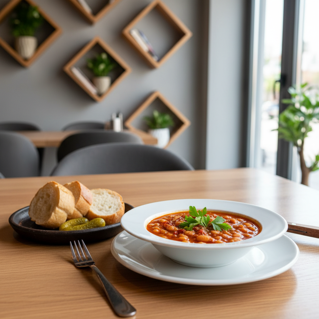 Cihan Lokantası Çorlu'da lezzetli kurufasulye sunumu